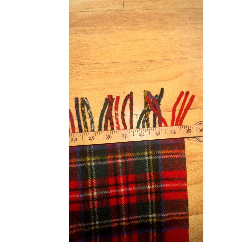 Vtg Carson Pirie Scott 100% Wool Blanket Red Tartan Plaid England 47